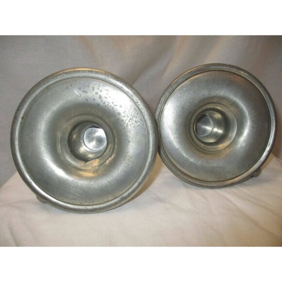 Everlast Pewter Candle Holders Vintage Hand crafted early American silver - Picture 6 of 9